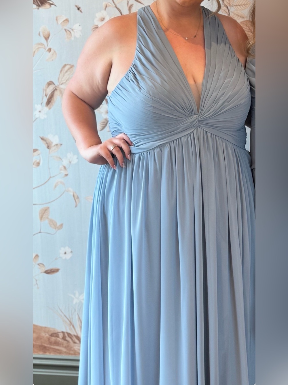 Azazie A24 Jaclyn Bridesmaids Dress Dusty Blue